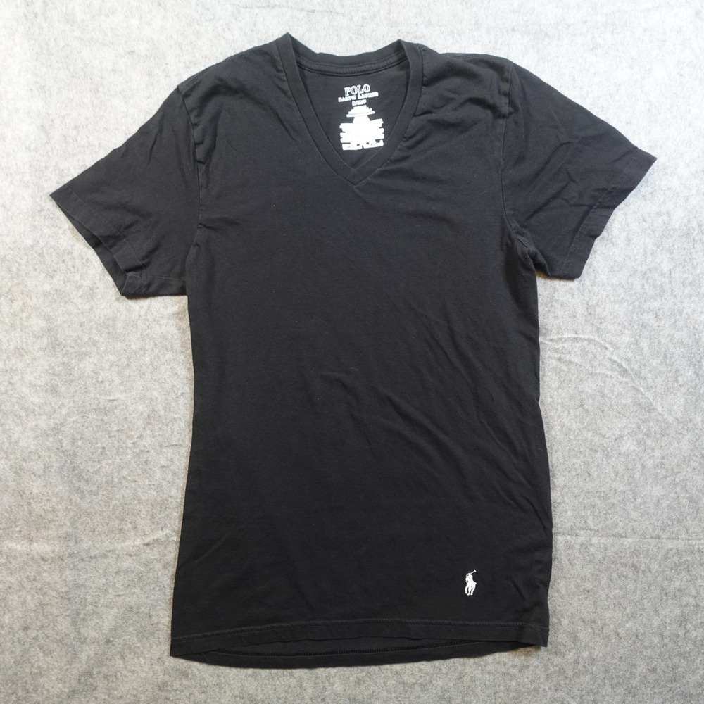 Polo Ralph Lauren Shirt Mens Small Black Classic Fit Short Sleeve Tee VNeck